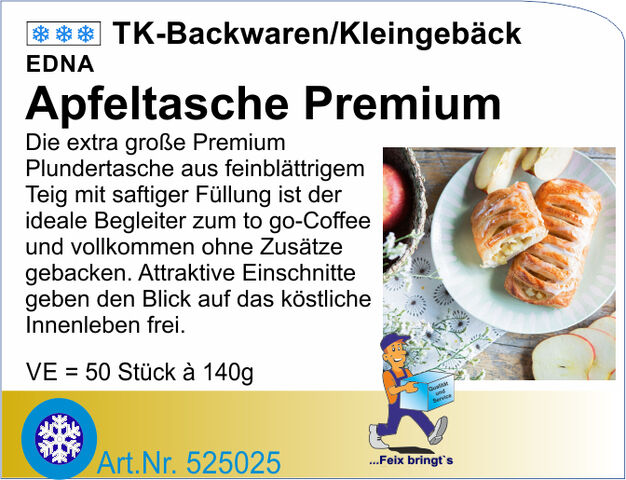 525025 - Apfeltasche Premium 140g (50Stk/Kt) Ed