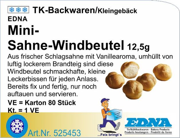 525453 - Mini Sahne-Windbeutel 12,5g (2x40St./Kt) ED