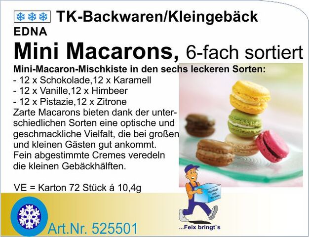 525501 - Mini Macarons 10g, 6-fach sortiert (72Stk) Ed