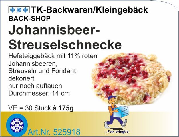 525918 - Johannisbeerstreuselschnecke 175g (30St/Kt)
