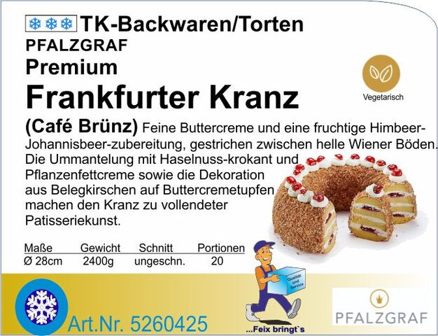 5260425 - Frankfurter Kranz Premium 2400g Ø 27cm  P