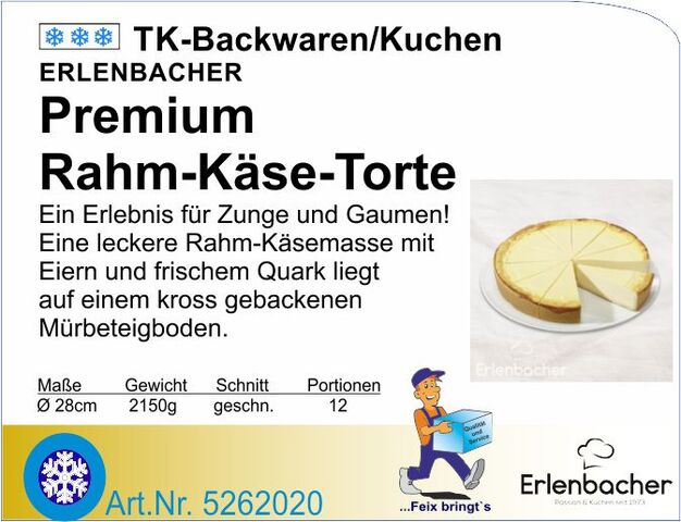 5262020 - Rahm-Käse-Torte Premium 2150g Ø 28cm (12St.)  E