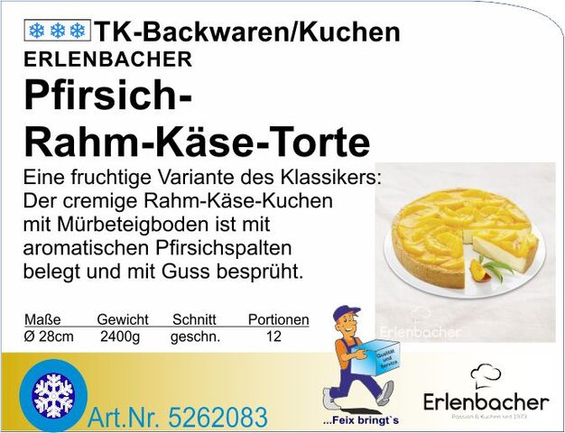 5262083 - Pfirsich-Rahm-Käse-Torte 2400g Ø 28cm (12St) E