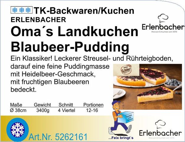 5262161 - Oma´s Landkuchen Blaubeer-Pudding 2900g Ø 38cm