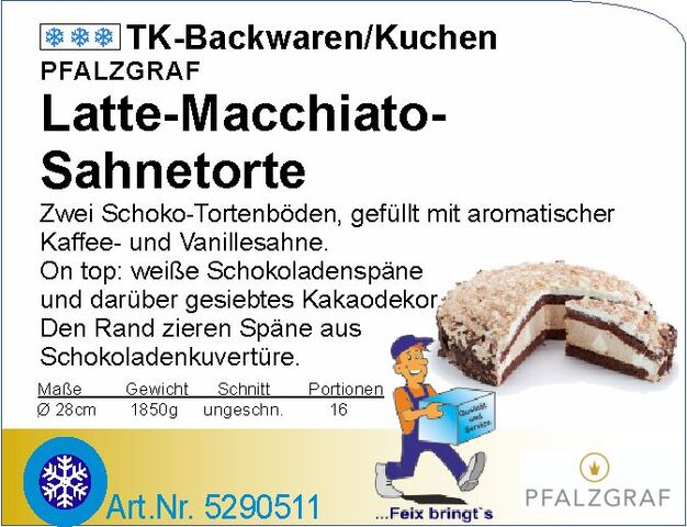 5290511 - Latte-Macchiato-Sahnetorte 1850g Ø 28cm P