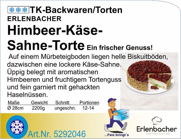 5292046 - Himbeer-Käse-Sahne-Torte 2200g Ø 28cm E