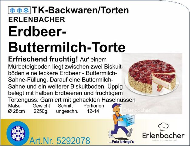 5292078 - Erdbeer-Buttermilch-Torte 2250g  Ø 28cm  E