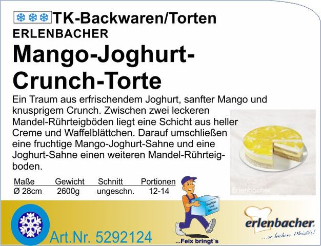 5292124 - Mango-Joghurt-Crunch-Torte 2600g  Ø 28cm  E