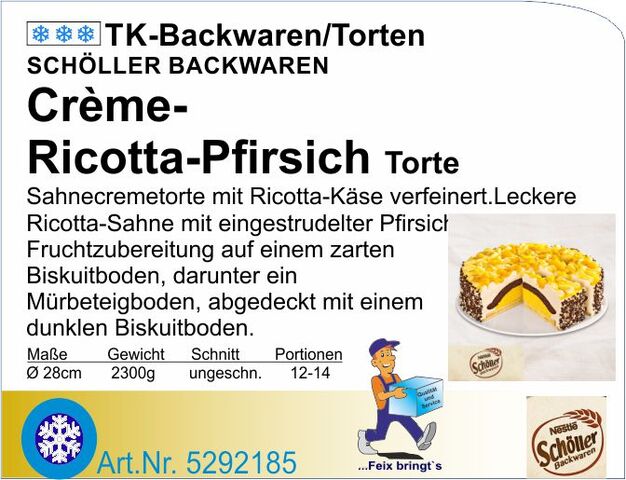 5292185 - Creme-Ricotta-Pfirsich Torte 2300g  Ø 28cm SCH