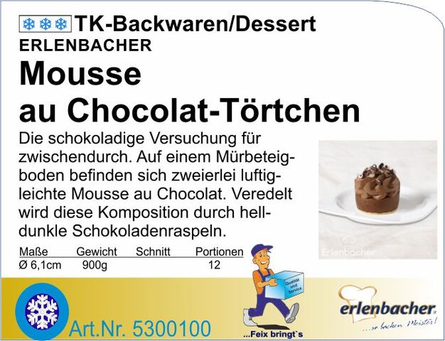 5300100 - Mousse au Chocolat Törtchen (48St/Kt) E