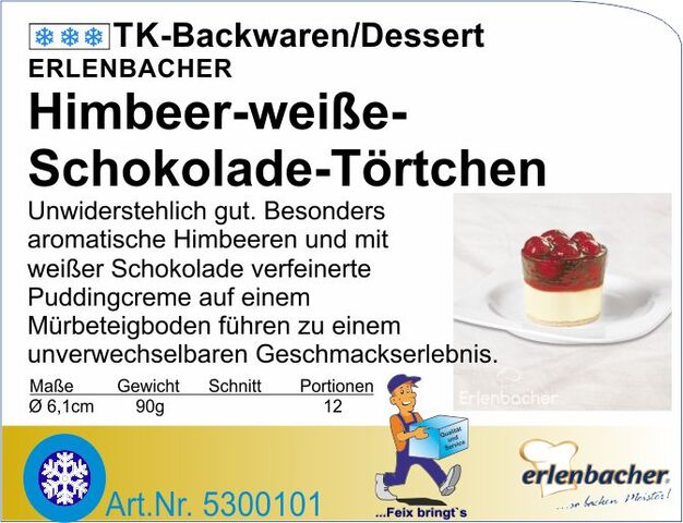 5300101 - Himbeer weiße Schokolade Törtchen (48St/Kt) E