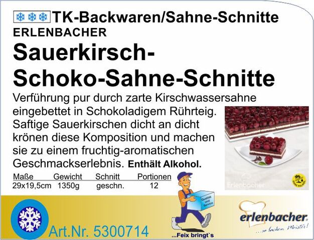 5300714 - Sauerkirschen-Schoko-Sahneschnitte 1350g (12Port) E