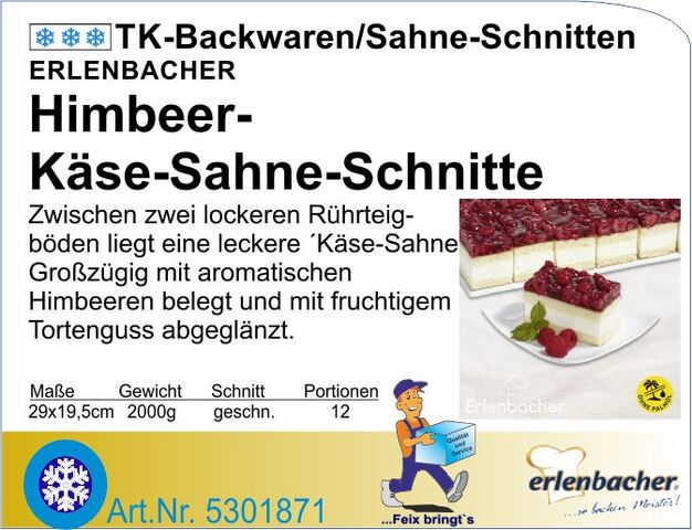 5301871 - Himbeer-Käse-Sahne-Schnitte 2000g (12Port.) E