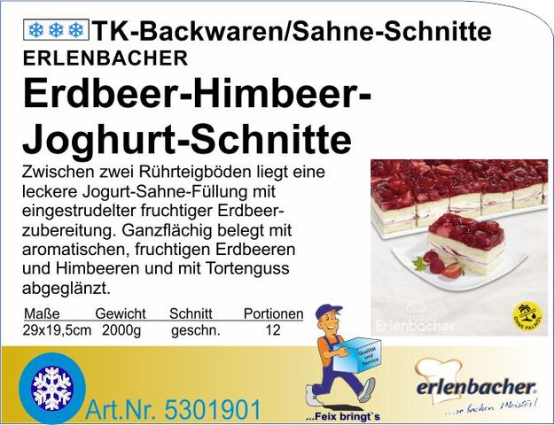 5301901 - Erdbeer-Himbeer-Jogurt-Schnitte 2000g (12Port.) E