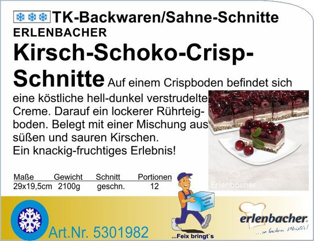 5301982 - Kirsch-Schoko-Crisp-Schnitte 2100g (12Port.) E