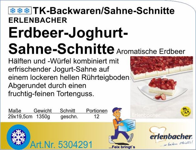 5304291 - Erdbeer-Jogurt-Sahne-Schnitte 1350g (12Port.) E