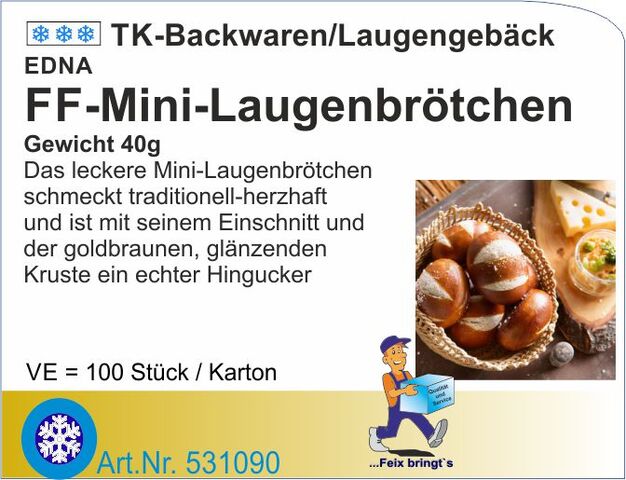 531090 - Laugenbrötchen FF Mini 40g (100Stk) Ed