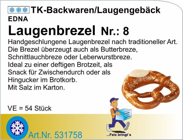 531758 - Laugenbrezen 93g No 8 (54St/Kt)  Ed