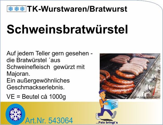543064 - Schweinsbratwürstl, mittelgrob vorg. TK 50g